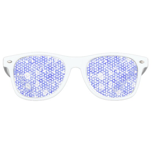 Cute blue white klassieker retro zonnebril (Voorkant)