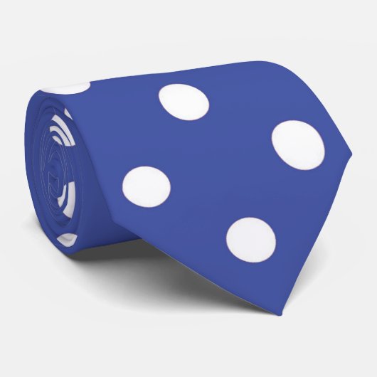 Cute blue white polka puntpatroonpatroon stropdas (Opgerold)
