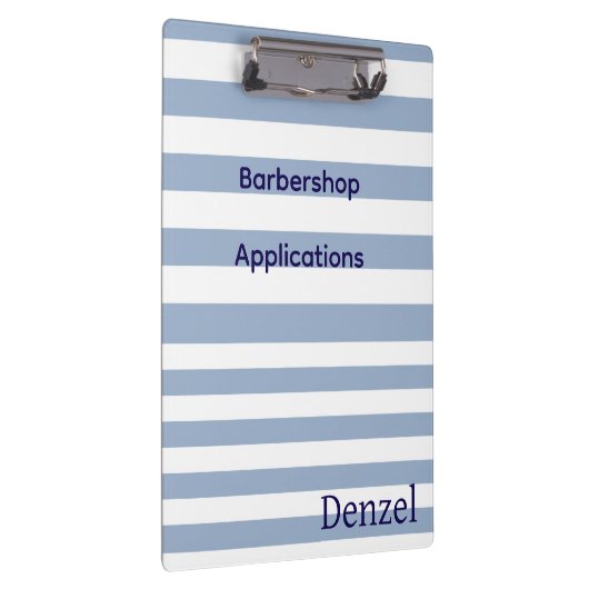 Cute Blue & White Stripe Barbershop Clipboard  Klembord (Rechts)