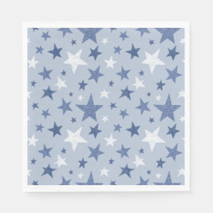Cute Blue Winter Stars Servet