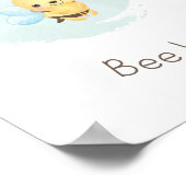 Cute Blue/Yellow bee Happy Boys Nursery Wall Art Poster (Hoek)