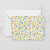 Cute Blue Yellow Floral Aangepaste naam Cadeaubehu Notitiekaartje (Achterkant)