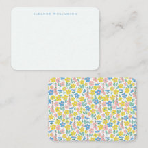 Cute Blue Yellow Floral Aangepaste naam Cadeaubehu