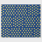Cute Blue, Yellow & Pastel Orange Polka Dots Cadeaupapier (Vlak)