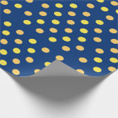 Cute Blue, Yellow & Pastel Orange Polka Dots Cadeaupapier (Hoek)