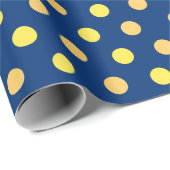 Cute Blue, Yellow & Pastel Orange Polka Dots Cadeaupapier (Rol Hoek)