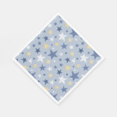 Cute Blue & Yellow Winter Stars Servet (Hoek)