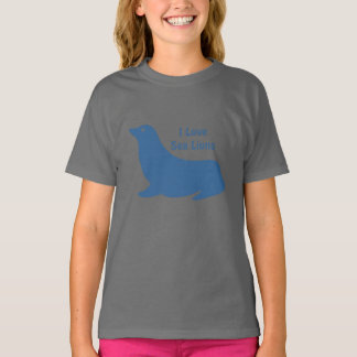 Cute blue Zee Lion liefde T-shirt