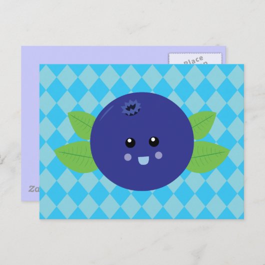 Cute Blueberry Briefkaart (Voorkant / Achterkant)
