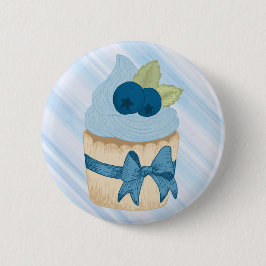 Cute Blueberry Cupcake Birthday Celebration Ronde Button 5,7 Cm
