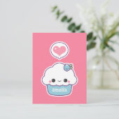 Cute Blueberry Cupcake Briefkaart (Staand voorkant)
