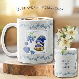 Cute Blueberry Gnome Life is Berry Sweet Mug Koffiemok