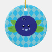 Cute Blueberry Keramisch Ornament (Achterkant)