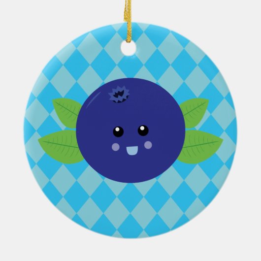 Cute Blueberry Keramisch Ornament (Achterkant)