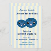 Cute Blueberry kinderen Birthday Party Invitation Kaart (Voorkant / Achterkant)