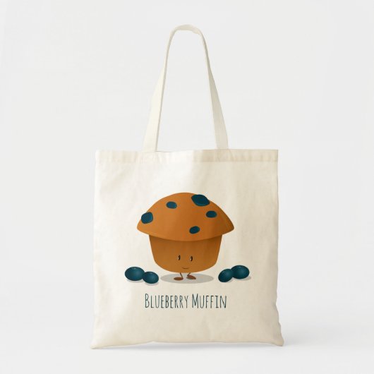 Cute Blueberry Muffin Illustration Food Tote Bag (Voorkant)