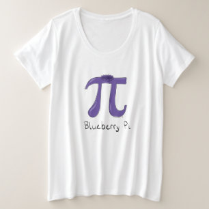 Cute Blueberry Pi Symbol Wiskunde Leraar Grote Maat T-shirt