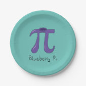 Cute Blueberry Pi Symbol Wiskunde Leraar Papieren Bordje (Voorkant)