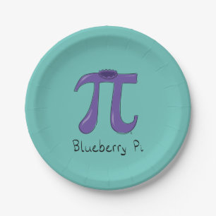 Cute Blueberry Pi Symbol Wiskunde Leraar Papieren Bordje