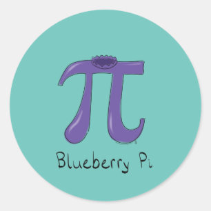 Cute Blueberry Pi Symbol Wiskunde Leraar Ronde Sticker