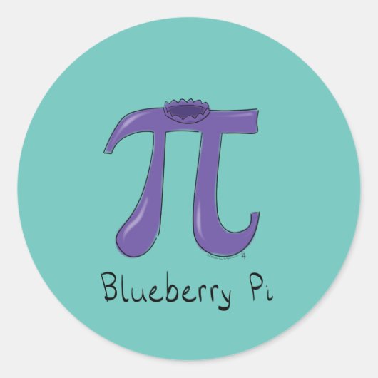 Cute Blueberry Pi Symbol Wiskunde Leraar Ronde Sticker (Voorkant)