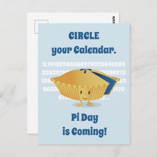 Cute Blueberry Pie Pi Day Briefkaart (Voorkant / Achterkant)