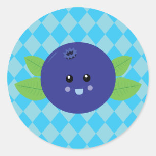 Cute Blueberry Ronde Sticker