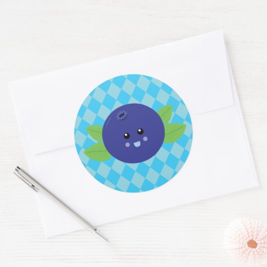 Cute Blueberry Ronde Sticker (Envelop)