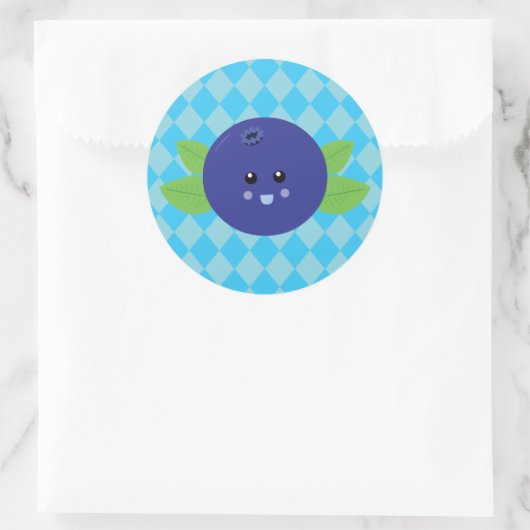 Cute Blueberry Ronde Sticker (Tas)
