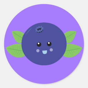 Cute Blueberry Ronde Sticker