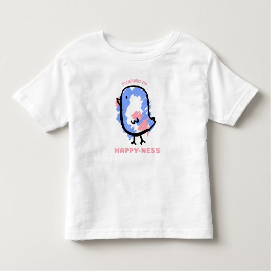 Cute Bluebird Cartoon Kinder Shirts (Voorkant)