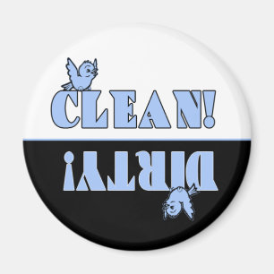 Cute Bluebird Clean Dirty Magnet voor wasmachine