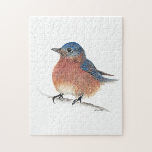 Cute Bluebird Waterverf Art Legpuzzel (Verticaal)