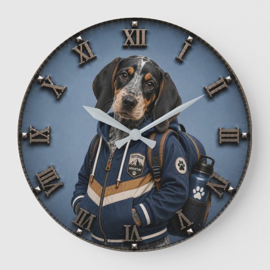 Cute Bluetick Coonhound Puppy Grote Klok (Voorkant)