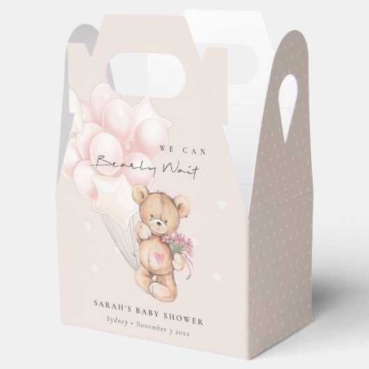 Cute Blush Barly Wait Beer Balloon Baby shower Bedankdoosjes (Geopend)