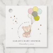 Cute Blush Barly Wait Beer Balloon Baby shower Bedankjes Labels (Voorkant)