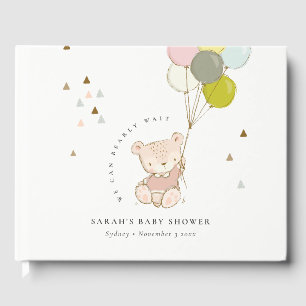 Cute Blush Barly Wait Beer Balloon Baby shower Gastenboek