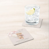 Cute Blush Barly Wait Beer Balloon Baby shower Kartonnen Onderzetters (Insitu)