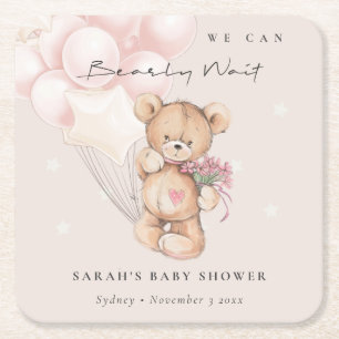 Cute Blush Barly Wait Beer Balloon Baby shower Kartonnen Onderzetters
