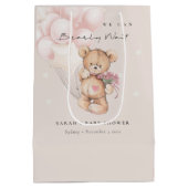 Cute Blush Barly Wait Beer Balloon Baby shower Medium Cadeauzakje (Achterkant)