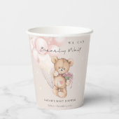 Cute Blush Barly Wait Beer Balloon Baby shower Papieren Bekers (Achterkant)