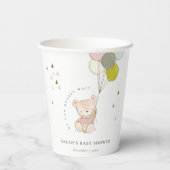 Cute Blush Barly Wait Beer Balloon Baby shower Papieren Bekers (Achterkant)