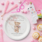 Cute Blush Barly Wait Beer Balloon Baby shower Papieren Bordje (Feest)