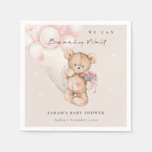 Cute Blush Barly Wait Beer Balloon Baby shower Servet