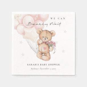 Cute Blush Barly Wait Beer Balloon Baby shower Servet