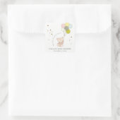 Cute Blush Barly Wait Beer Balloon Baby shower Vierkante Sticker (Tas)