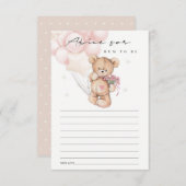 Cute Blush Beer Ballon Advice for Mum Baby shower Informatiekaartje (Voorkant / Achterkant)