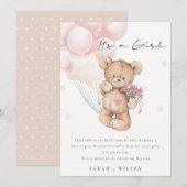 Cute Blush Beer ballon Baby koninklijke kaart (Voorkant / Achterkant)