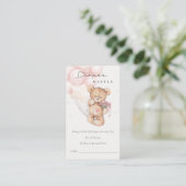 Cute Blush Beer ballon Diaper Raffle Baby shower Informatiekaartje (Staand voorkant)