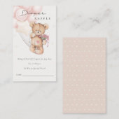 Cute Blush Beer ballon Diaper Raffle Baby shower Informatiekaartje (Voorkant / Achterkant)